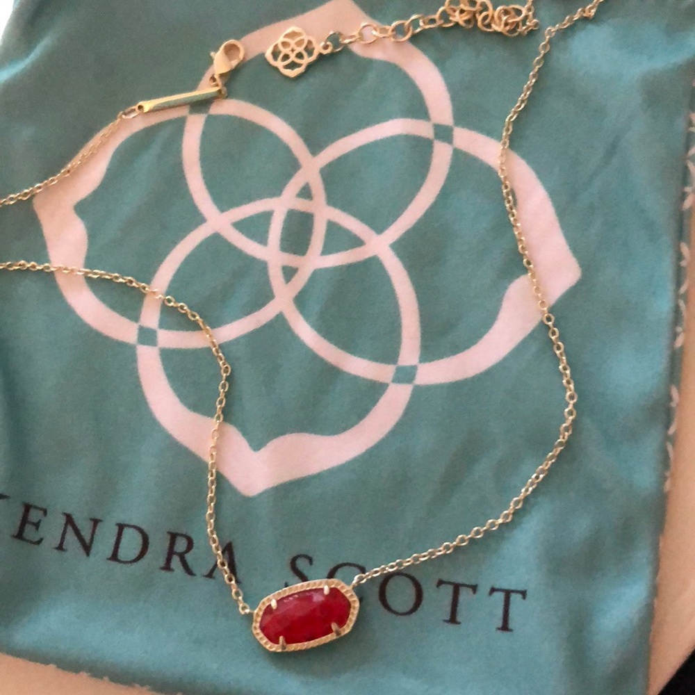 Bright red Kendra Scott pendant!